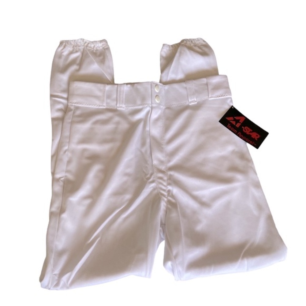 All Star Baseball Softball White Pants Adult Large NWT Elastic Ankle Unisex
